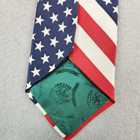 Tommy Hilfiger NEW 100% Silk Stars and Stripes Vintage Tie Americana Patriotic - Picture 12 of 13